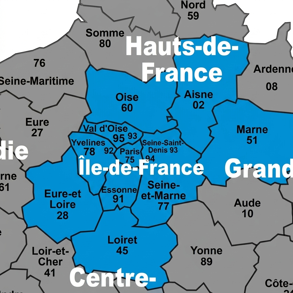 Carte des zones d'intervention SDS CLIMATISATION